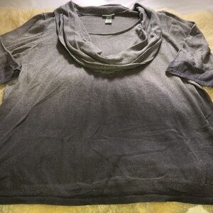 Silver gray Ombré cowl neck short sleeve sweater size 3x